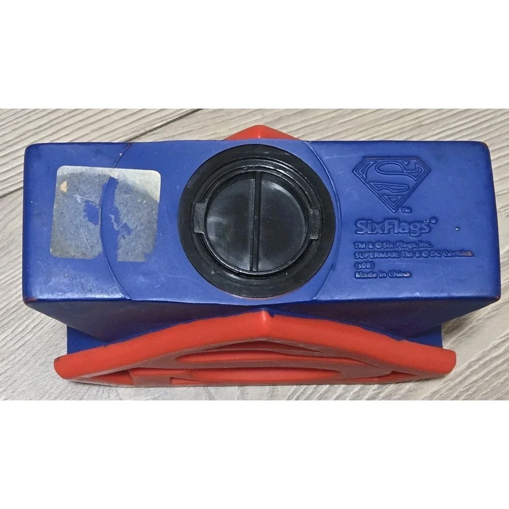 Superman‎ Bank Six Flags RARE Logo PVC Plastic DC Comics Souviner
